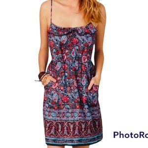 American Eagle Outfitters Paisley Boho Pocket Slip Dress Size Petite Small